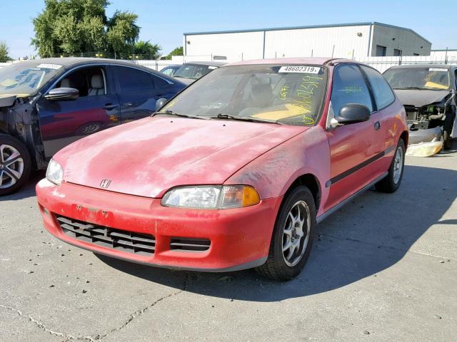 2HGEH2459NH551841 - 1992 HONDA CIVIC DX RED photo 2