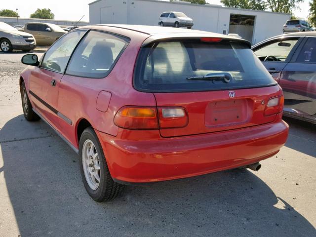 2HGEH2459NH551841 - 1992 HONDA CIVIC DX RED photo 3