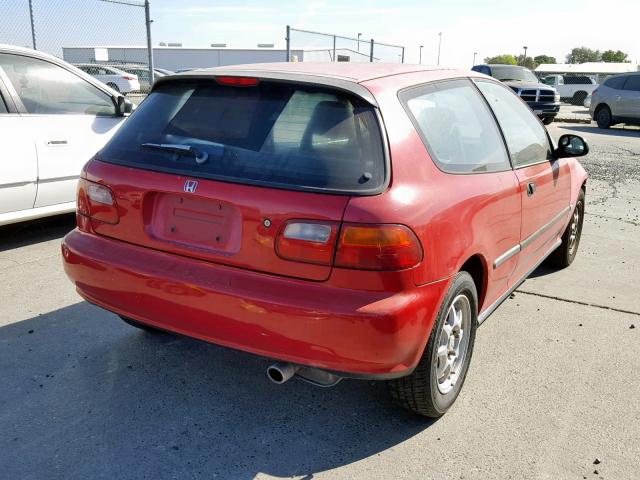 2HGEH2459NH551841 - 1992 HONDA CIVIC DX RED photo 4