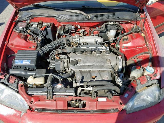 2HGEH2459NH551841 - 1992 HONDA CIVIC DX RED photo 7