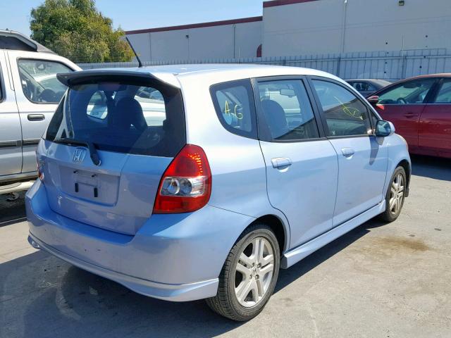 JHMGD38688S057543 - 2008 HONDA FIT SPORT BLUE photo 4