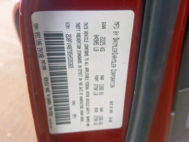 2D8FV48T95H535365 - 2005 DODGE MAGNUM SE RED photo 10