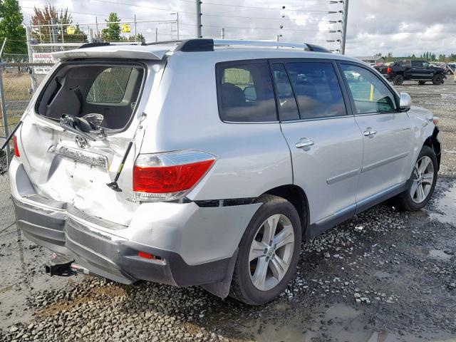 5TDDK3EH7DS204664 - 2013 TOYOTA HIGHLANDER SILVER photo 4