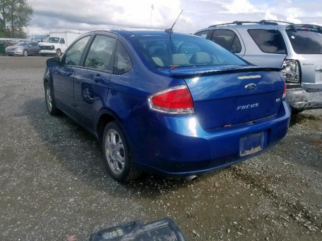 1FAHP36N19W214238 - 2009 FORD FOCUS SES BLUE photo 3