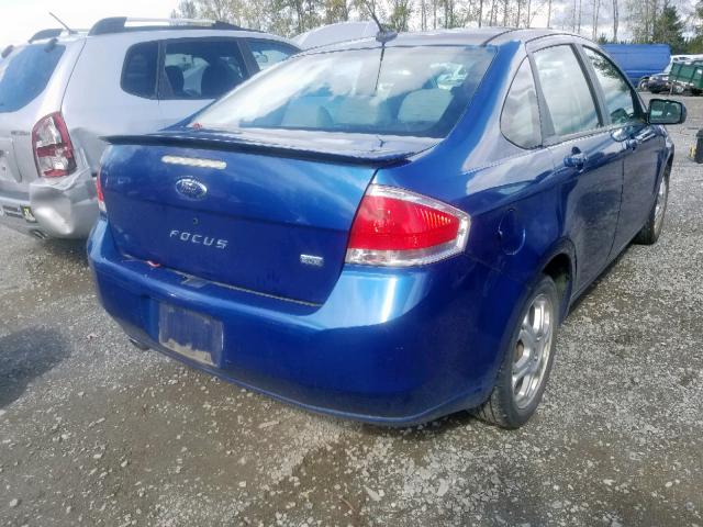 1FAHP36N19W214238 - 2009 FORD FOCUS SES BLUE photo 4