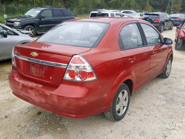 KL1TD5DEXBB231541 - 2011 CHEVROLET AVEO LS RED photo 4