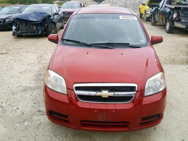 KL1TD5DEXBB231541 - 2011 CHEVROLET AVEO LS RED photo 9