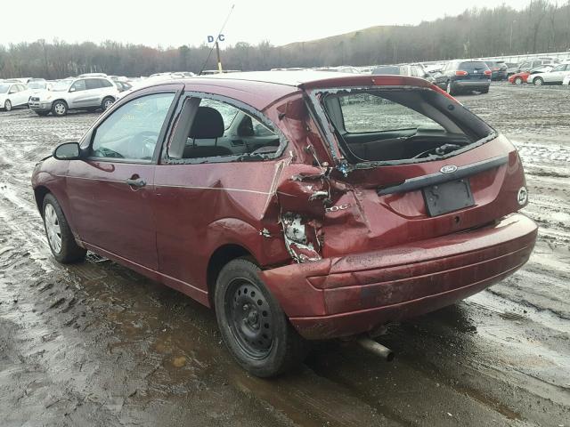 1FAFP31N27W153350 - 2007 FORD FOCUS ZX3 MAROON photo 3