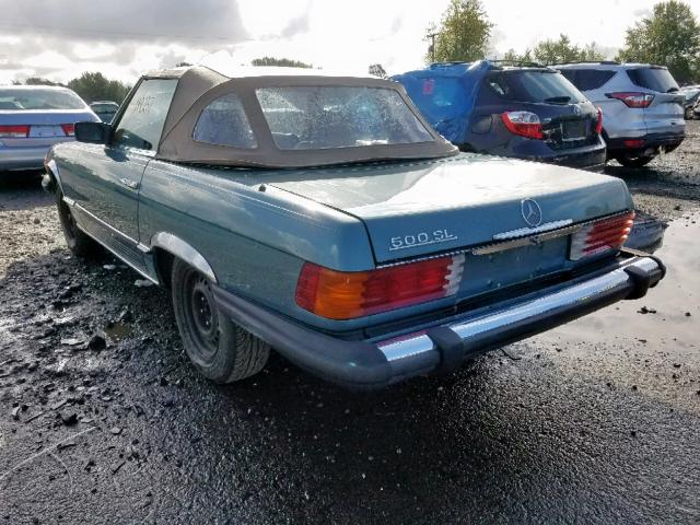 WDBBA45A6EA007484 - 1984 MERCEDES-BENZ 380 SL GREEN photo 3