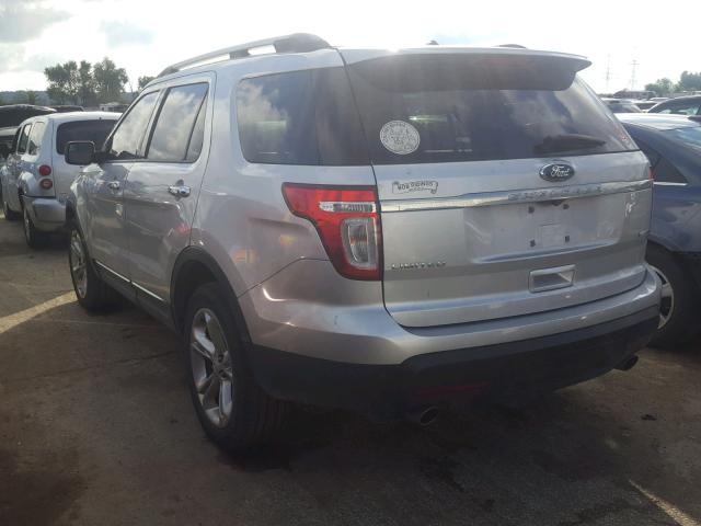 1FM5K8F89EGC37009 - 2014 FORD EXPLORER L SILVER photo 3