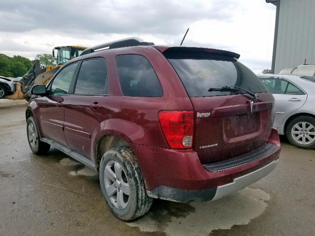 2CKDL63F576026082 - 2007 PONTIAC TORRENT MAROON photo 3