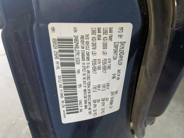 2A8GM48L27R116320 - 2007 CHRYSLER PACIFICA BLUE photo 10