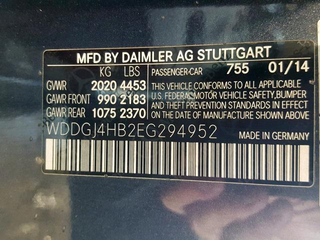 WDDGJ4HB2EG294952 - 2014 MERCEDES-BENZ C 250 GRAY photo 10