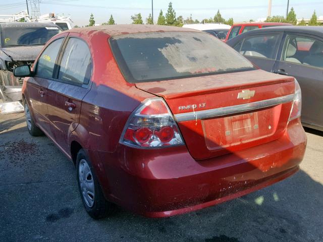 KL1TD5DE6AB087792 - 2010 CHEVROLET AVEO LS RED photo 3