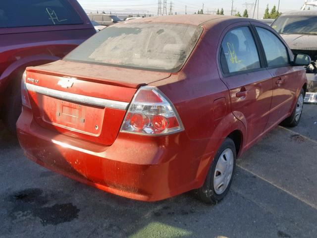 KL1TD5DE6AB087792 - 2010 CHEVROLET AVEO LS RED photo 4