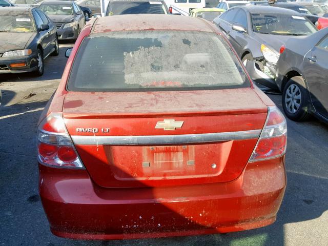 KL1TD5DE6AB087792 - 2010 CHEVROLET AVEO LS RED photo 9