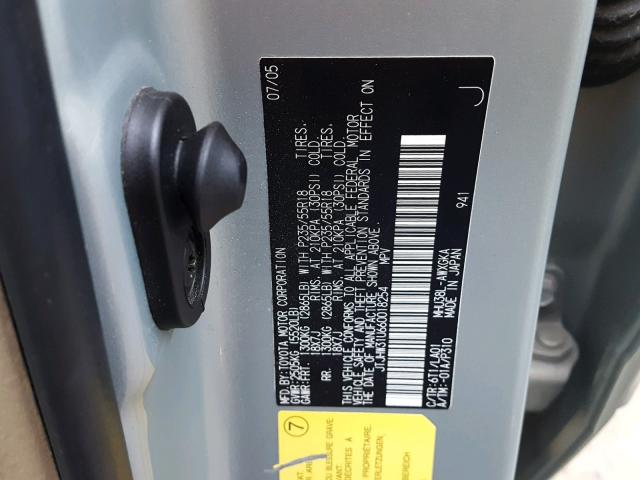 JTJHW31U660018254 - 2006 LEXUS RX 400 GRAY photo 10