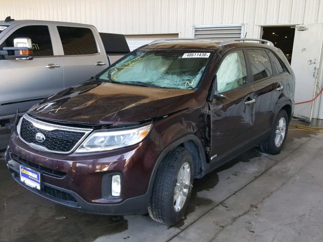 5XYKTCA63EG535328 - 2014 KIA SORENTO LX PURPLE photo 2