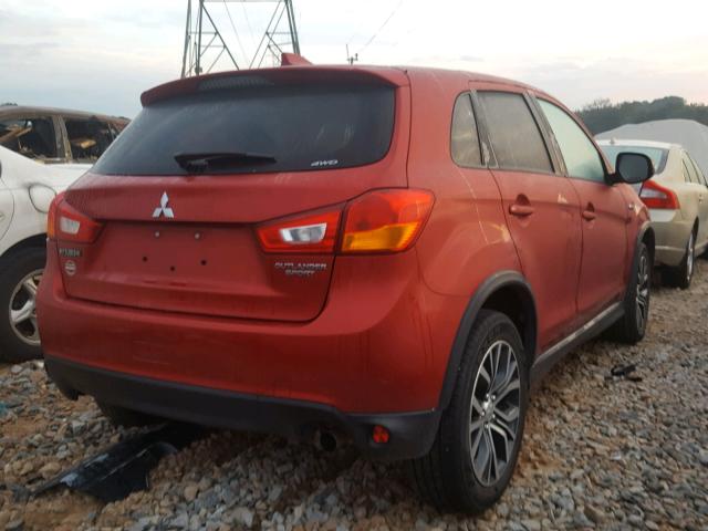 JA4AR3AU4HZ012392 - 2017 MITSUBISHI OUTLANDER RED photo 4