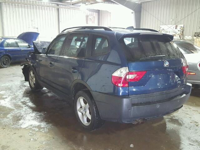 WBXPA93465WD21162 - 2005 BMW X3 3.0I BLUE photo 3