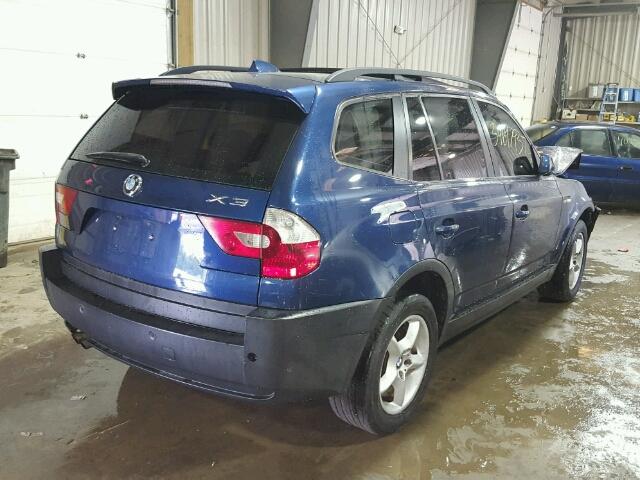 WBXPA93465WD21162 - 2005 BMW X3 3.0I BLUE photo 4