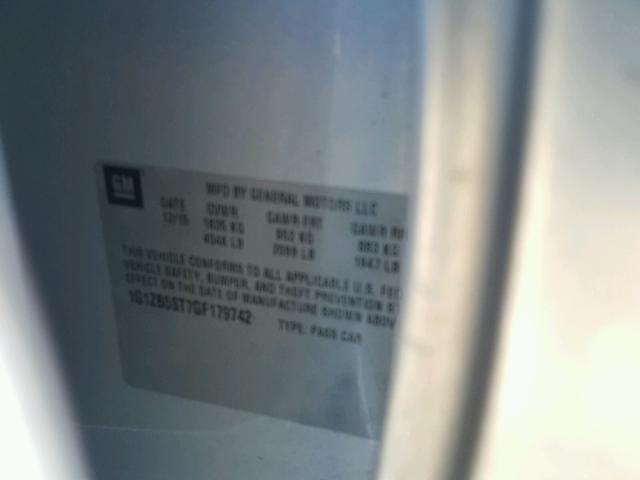 1G1ZB5ST7GF179742 - 2016 CHEVROLET MALIBU LS 银色 照片 10