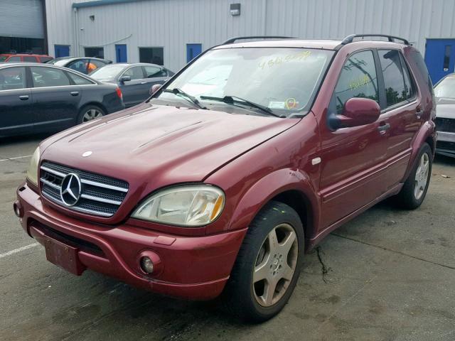 4JGAB74E7YA170435 - 2000 MERCEDES-BENZ ML 55 RED photo 2