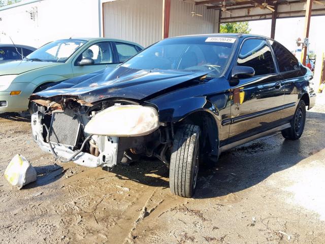 1HGEJ6120YL058174 - 2000 HONDA CIVIC DX BLACK photo 2