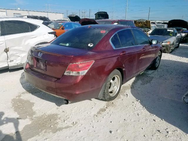 1HGCP25829A007074 - 2009 HONDA ACCORD EXL BURGUNDY photo 4