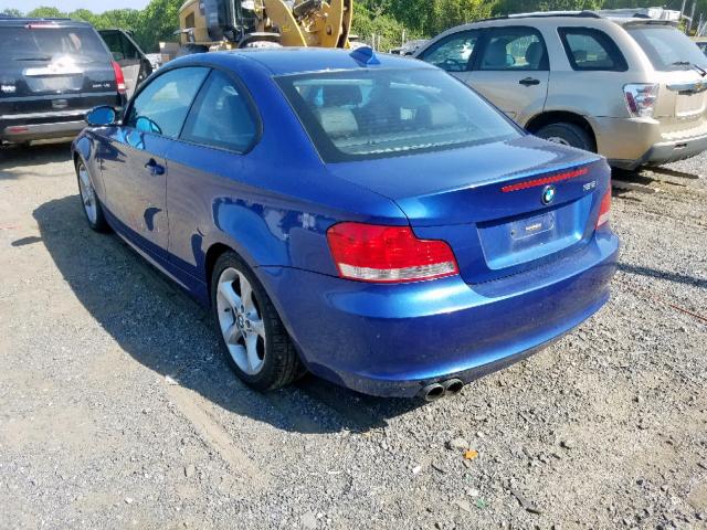 WBAUP93558VF47739 - 2008 BMW 128 I BLUE photo 3