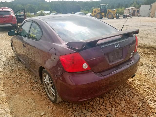 JTKDE167470218233 - 2007 TOYOTA SCION TC ბურგუნდია ფოტო 3