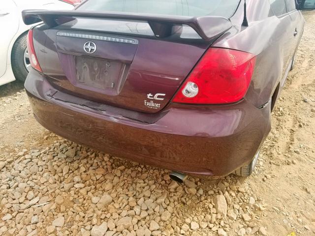 JTKDE167470218233 - 2007 TOYOTA SCION TC ბურგუნდია ფოტო 9