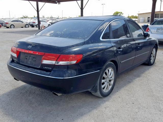 KMHFC46F36A054475 - 2006 HYUNDAI AZERA SE BLACK photo 4