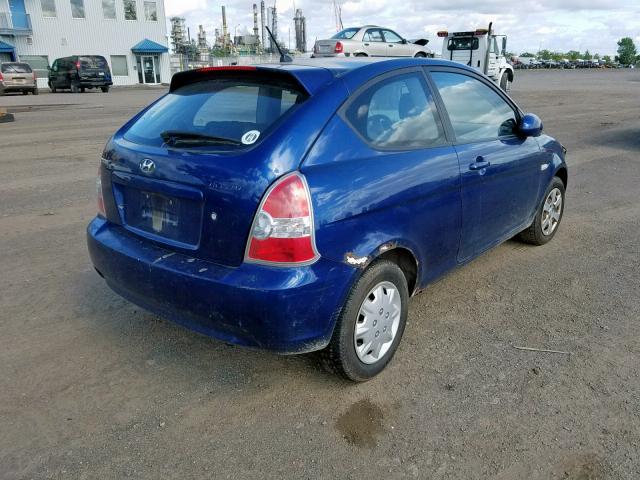 KMHCN35C57U031391 - 2007 HYUNDAI ACCENT BAS BLUE photo 4