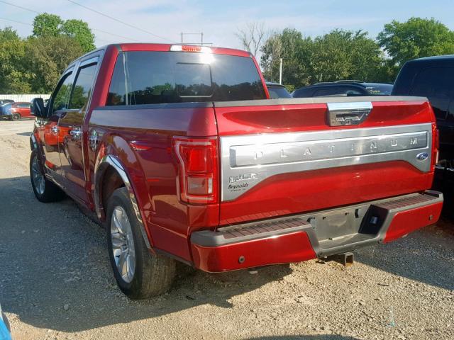 1FTEW1CG9FFC92952 - 2015 FORD F150 SUPER RED photo 3