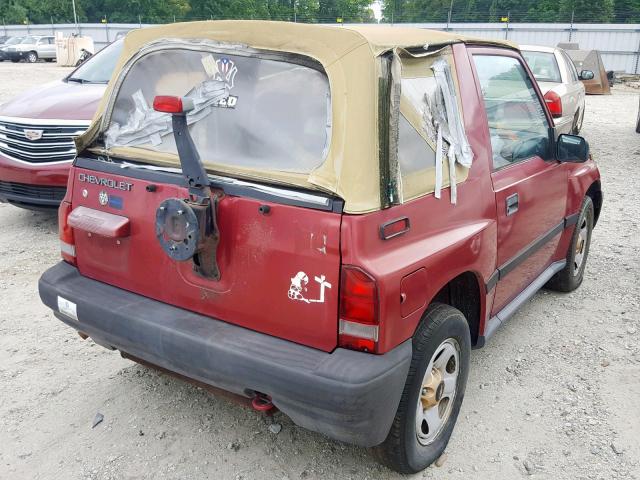 2CNBE1869W6924621 - 1998 CHEVROLET TRACKER RED photo 4