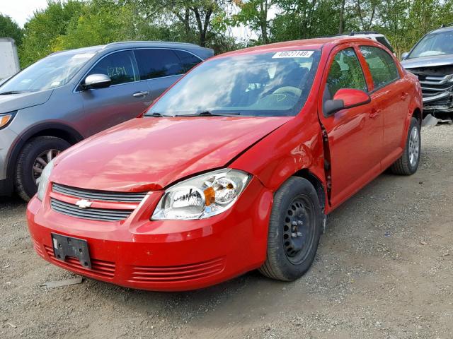 1G1AT58H197154507 - 2009 CHEVROLET COBALT LT RED photo 2