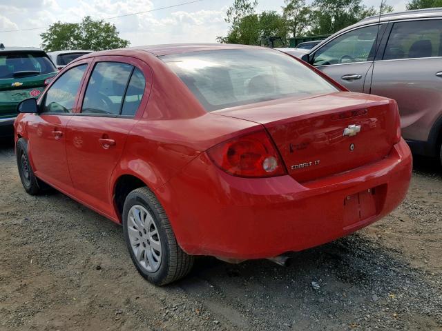 1G1AT58H197154507 - 2009 CHEVROLET COBALT LT RED photo 3