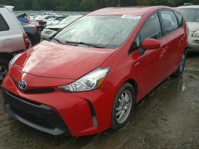 JTDZN3EU3FJ024348 - 2015 TOYOTA PRIUS V RED photo 2