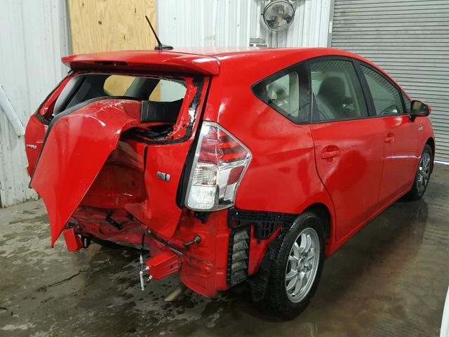 JTDZN3EU3FJ024348 - 2015 TOYOTA PRIUS V RED photo 4