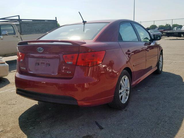 KNAFU4A24C5592495 - 2012 KIA FORTE EX RED photo 4