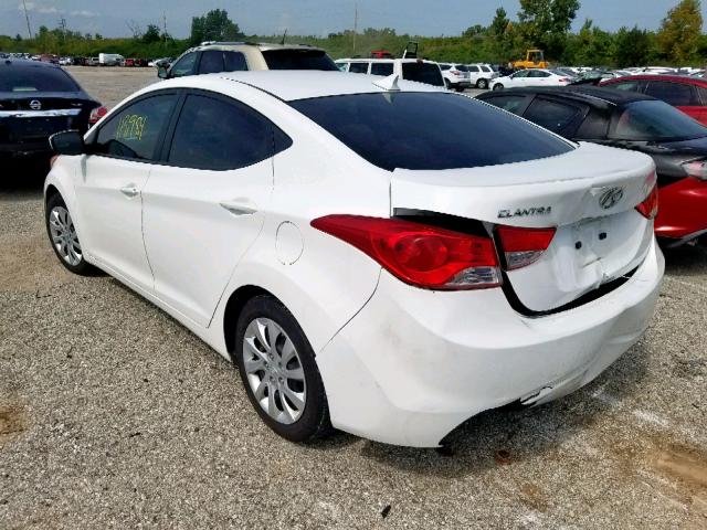 5NPDH4AE6MH123837 - 2012 HYUNDAI ELANTRA GL WHITE photo 3