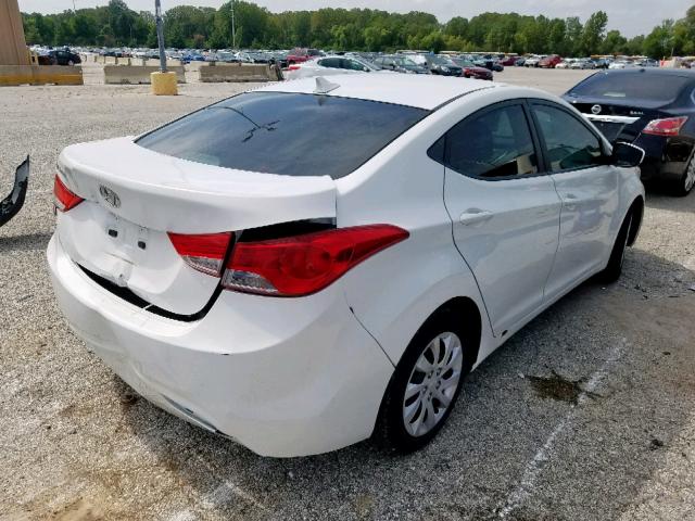 5NPDH4AE6MH123837 - 2012 HYUNDAI ELANTRA GL WHITE photo 4