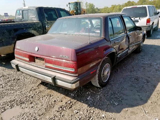 1G4HP54C3LH527936 - 1990 BUICK LESABRE CU BURGUNDY photo 4