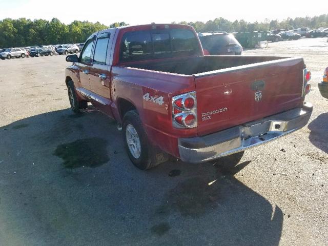 1D7HW48K06S704829 - 2006 DODGE DAKOTA QUA RED photo 3