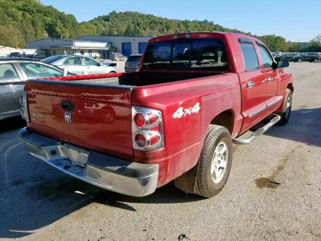 1D7HW48K06S704829 - 2006 DODGE DAKOTA QUA RED photo 4