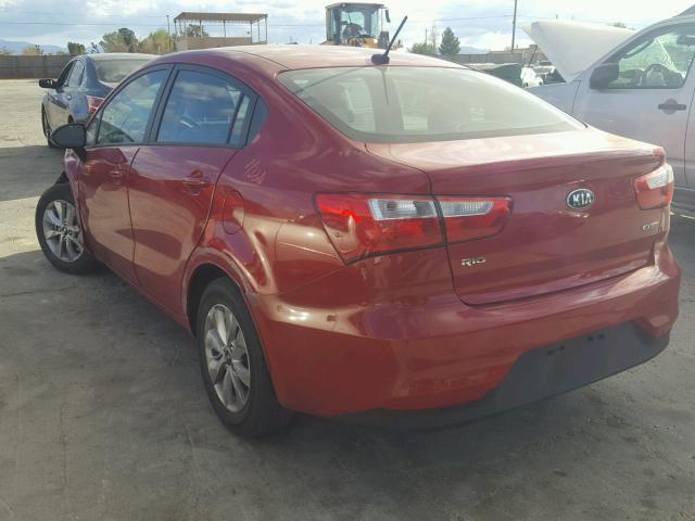 KNADN4A38G6633952 - 2016 KIA RIO EX RED photo 3