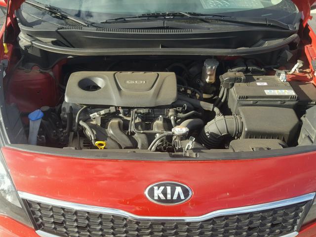 KNADN4A38G6633952 - 2016 KIA RIO EX RED photo 7