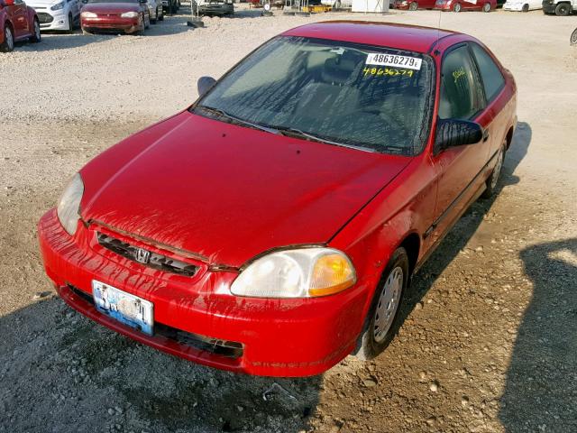 1HGEJ6123TL053852 - 1996 HONDA CIVIC DX RED photo 2