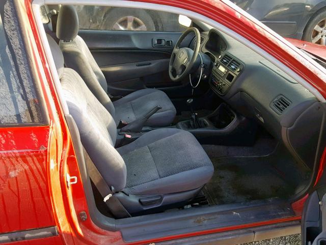 1HGEJ6123TL053852 - 1996 HONDA CIVIC DX RED photo 5